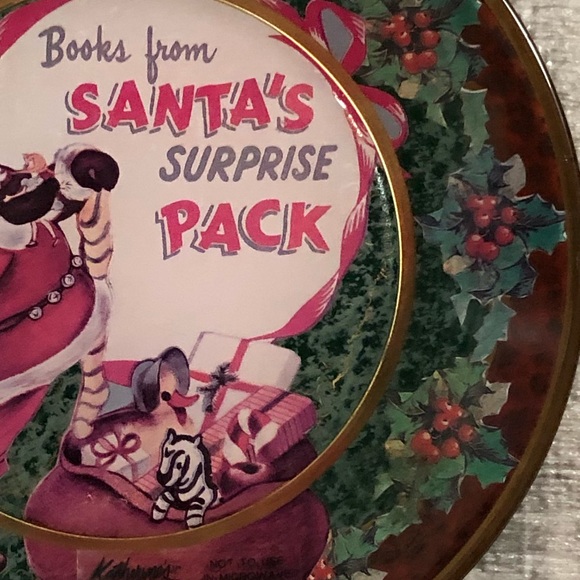 Katherine's Collection Books from Santa's Surprise Pack Glass Plate - Picture 3 of 13